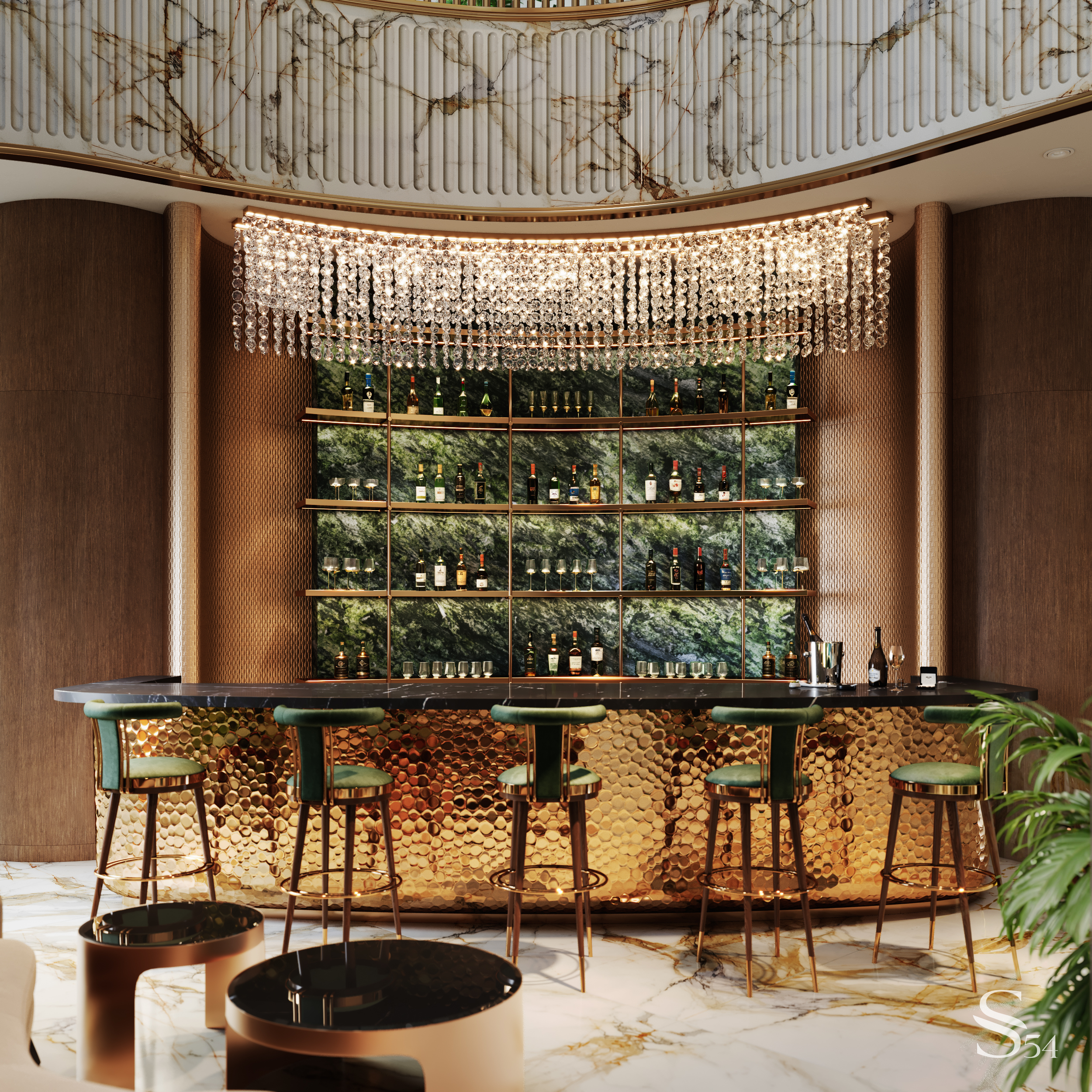 Luxury interior design project for the banquet hall at Trump Towers ...