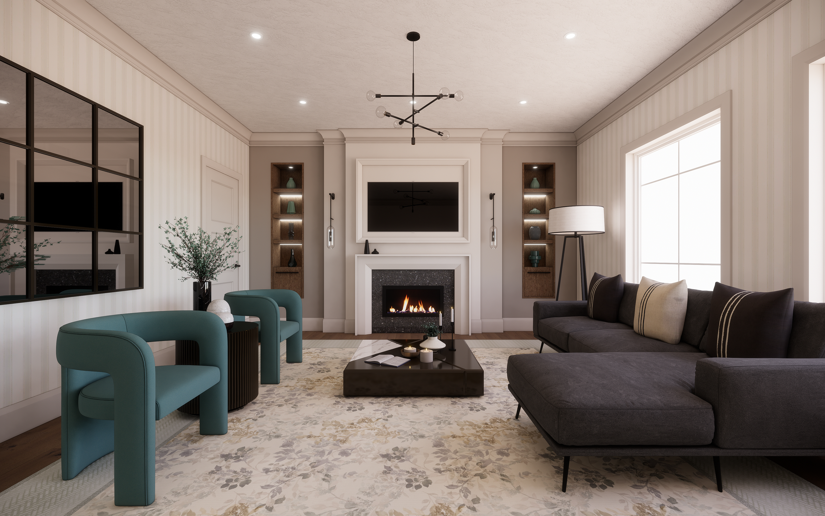 Cozy + Classy Living Space by CV Design Studio Inc. - Architizer