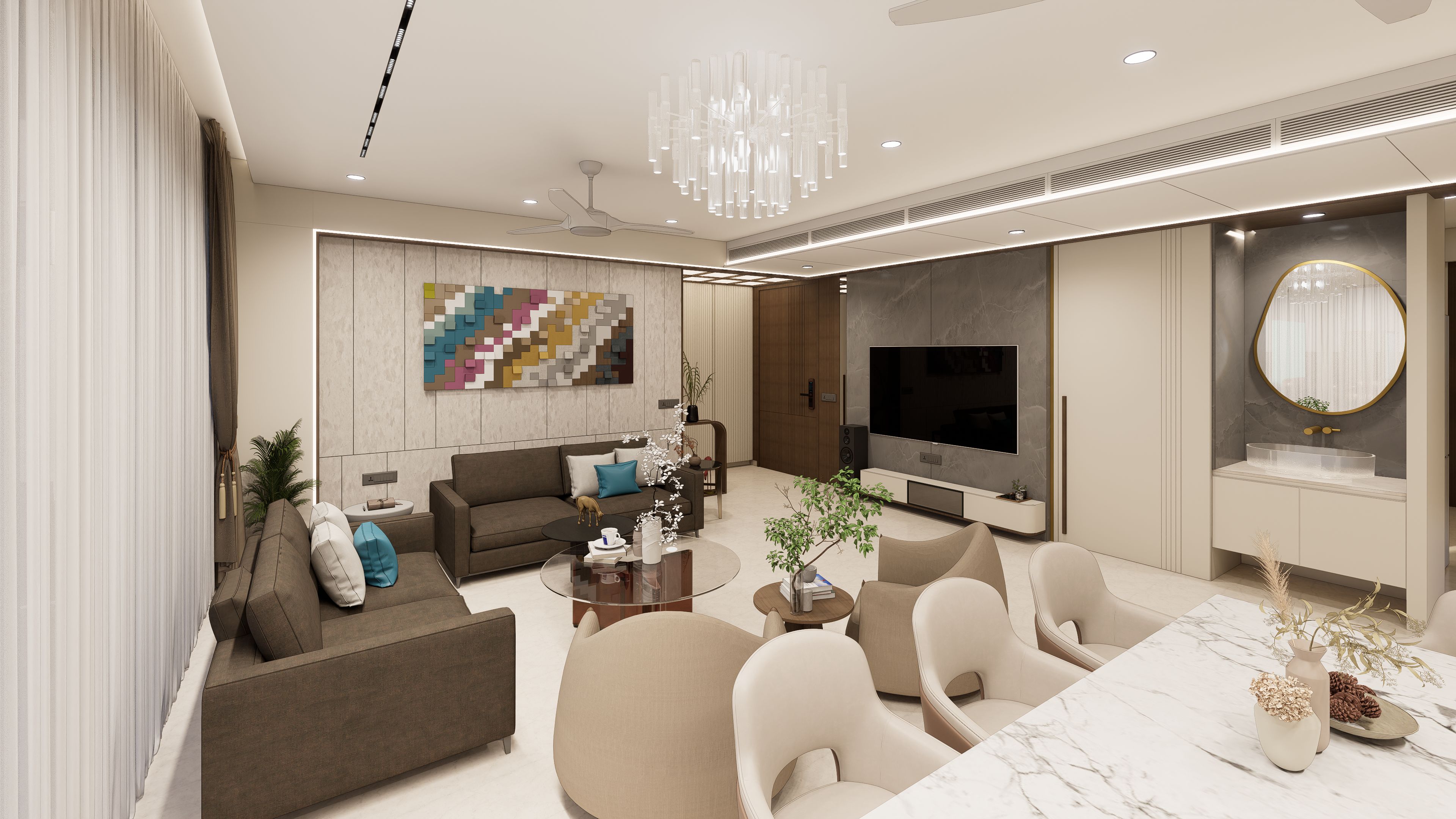 Modern 4 BHK Luxury Interior Design in Shilaj by Harikrushna Pattani ...