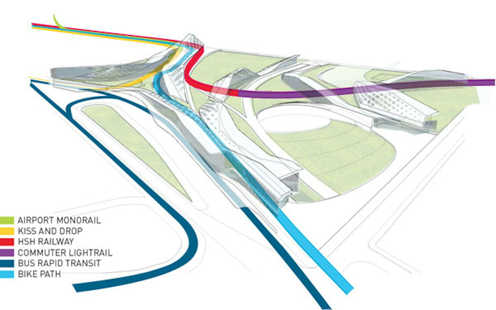 Tirana Flux Exchange Transport Hub Masterplan Architizer