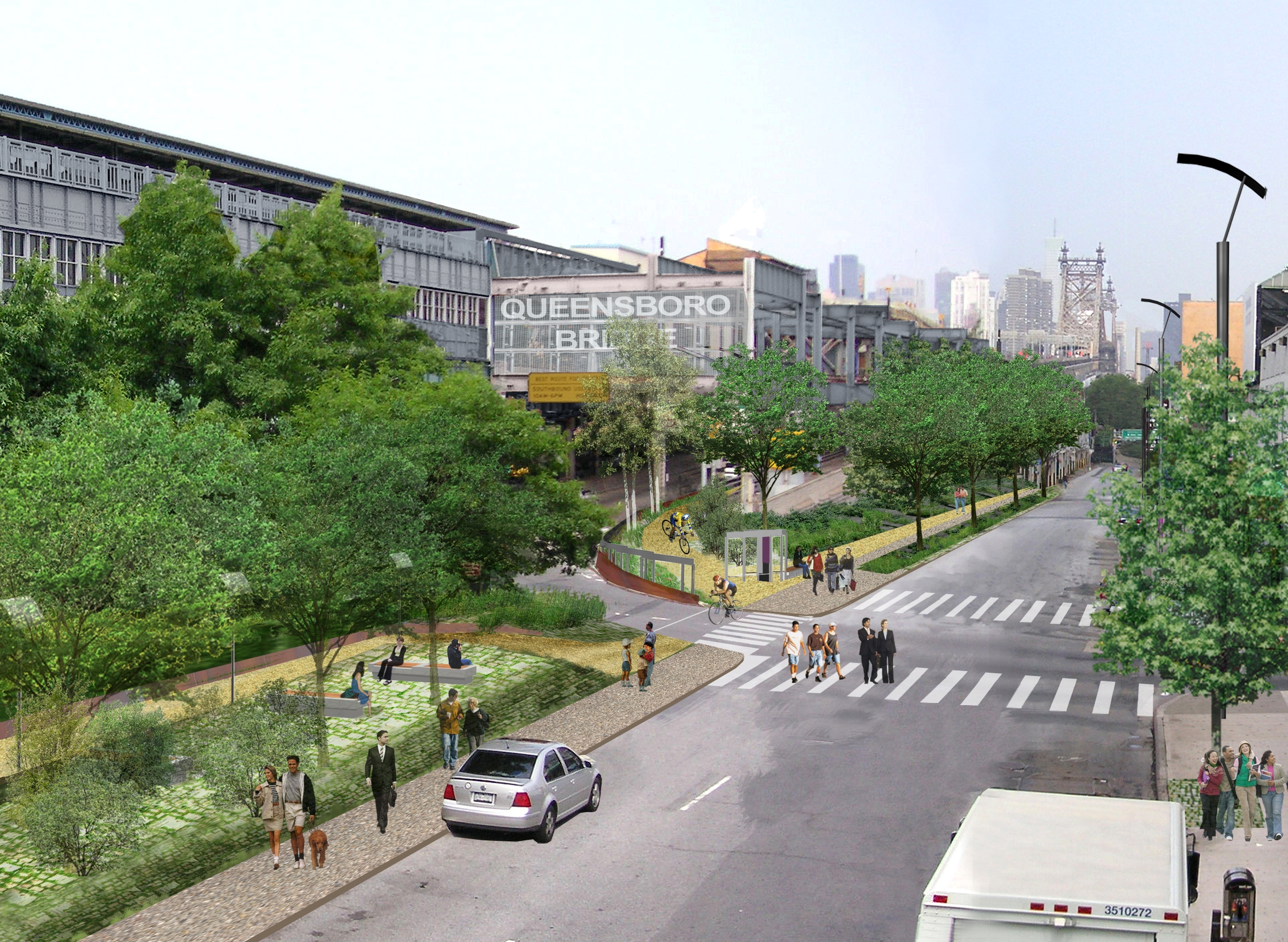 Queens Plaza Bicycle and Pedestrian Improvement Project Architizer
