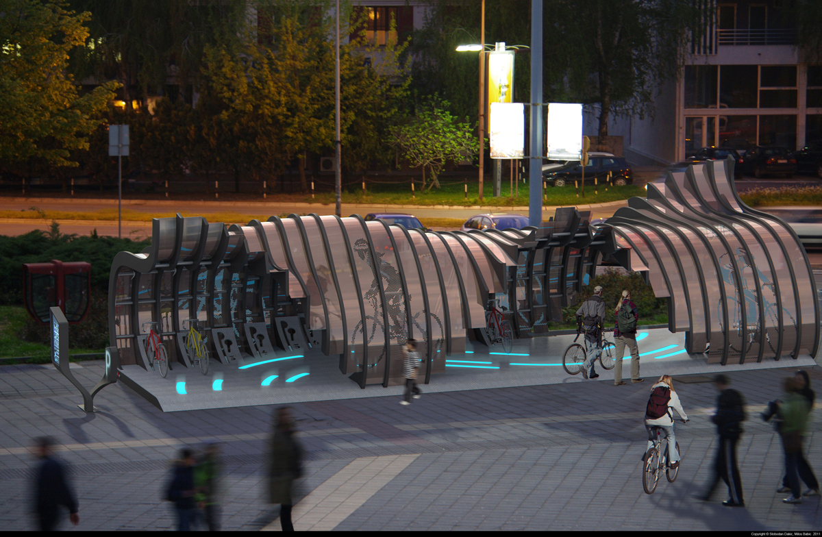 bicycle parking lot