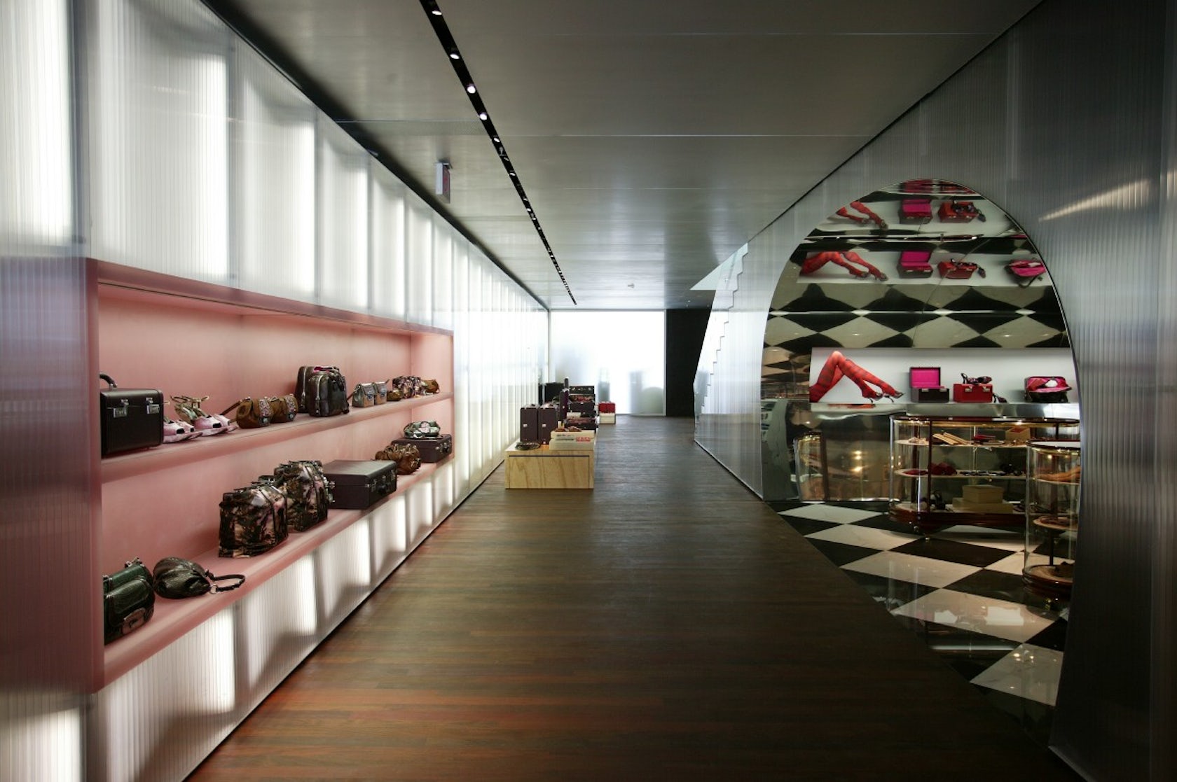 Wide Shot Of Prada Store On Rodeo Drive, Beverly