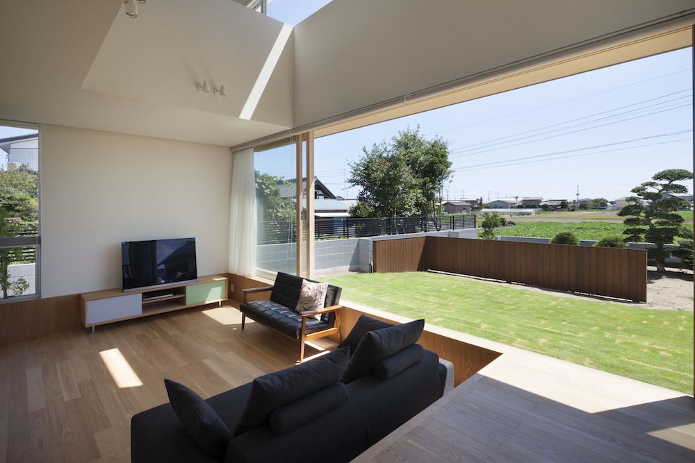 sliding door in front of house