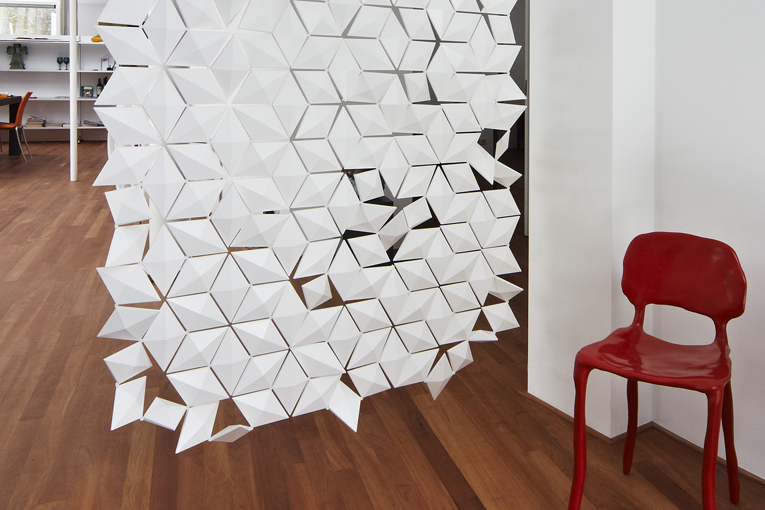 Facet, Suspended Screen - Height 90.6” X Width 53.5”