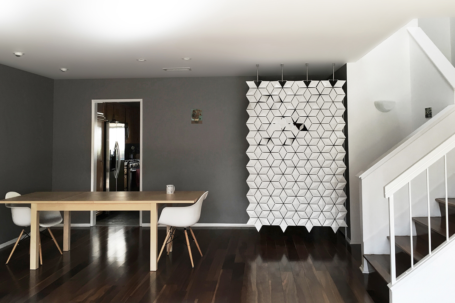Facet, Suspended Entrance Divider - Height 90.6” X Width 66.9”