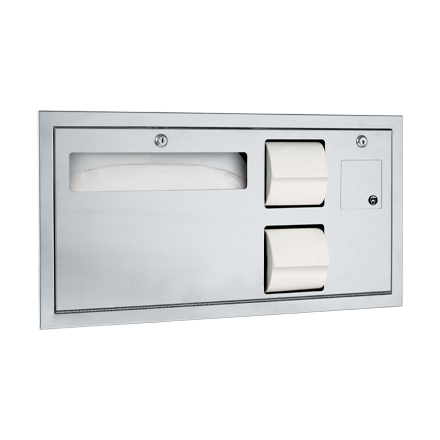 0487 ADA-Compliant Toilet Tissue & Seat Cover Dispenser with Waste Disposal - Recessed