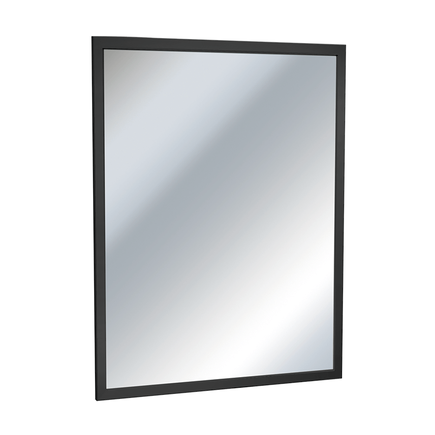 0600-41 Matte Black Stainless Steel Inter-Lok Angle Frame Mirrors
