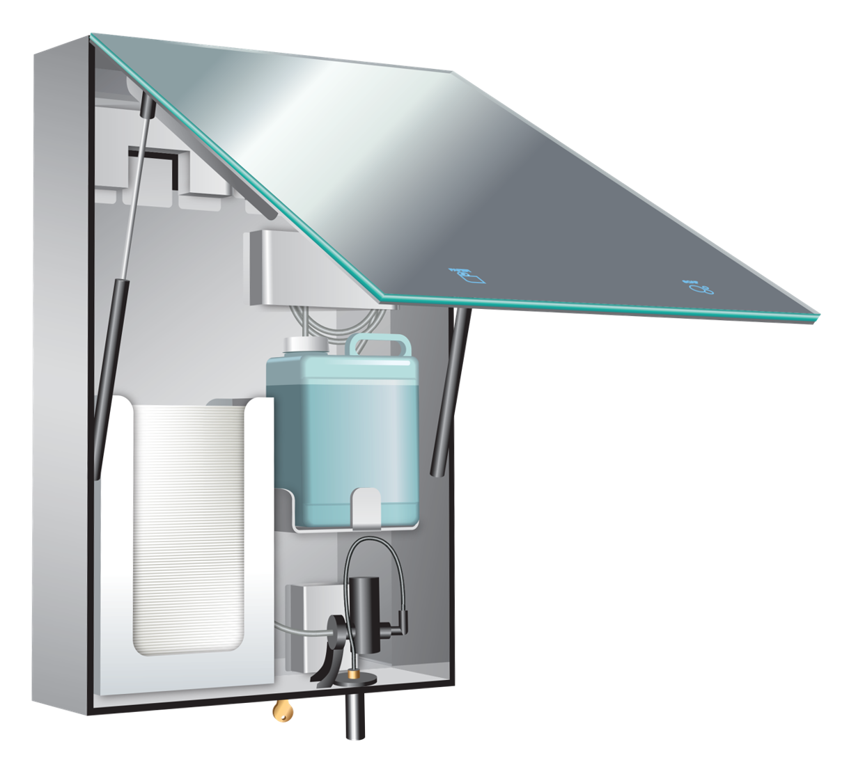0661-T VELARE™ - Concealed Mirror Cabinet w/ Liquid Soap and Paper Towel Dispensers