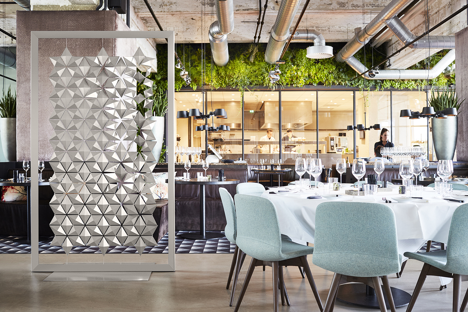 Facet, Freestanding Space Divider - Pearl Gray