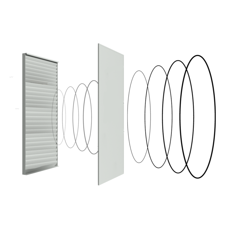 Semi Air Foil Acoustic Louver