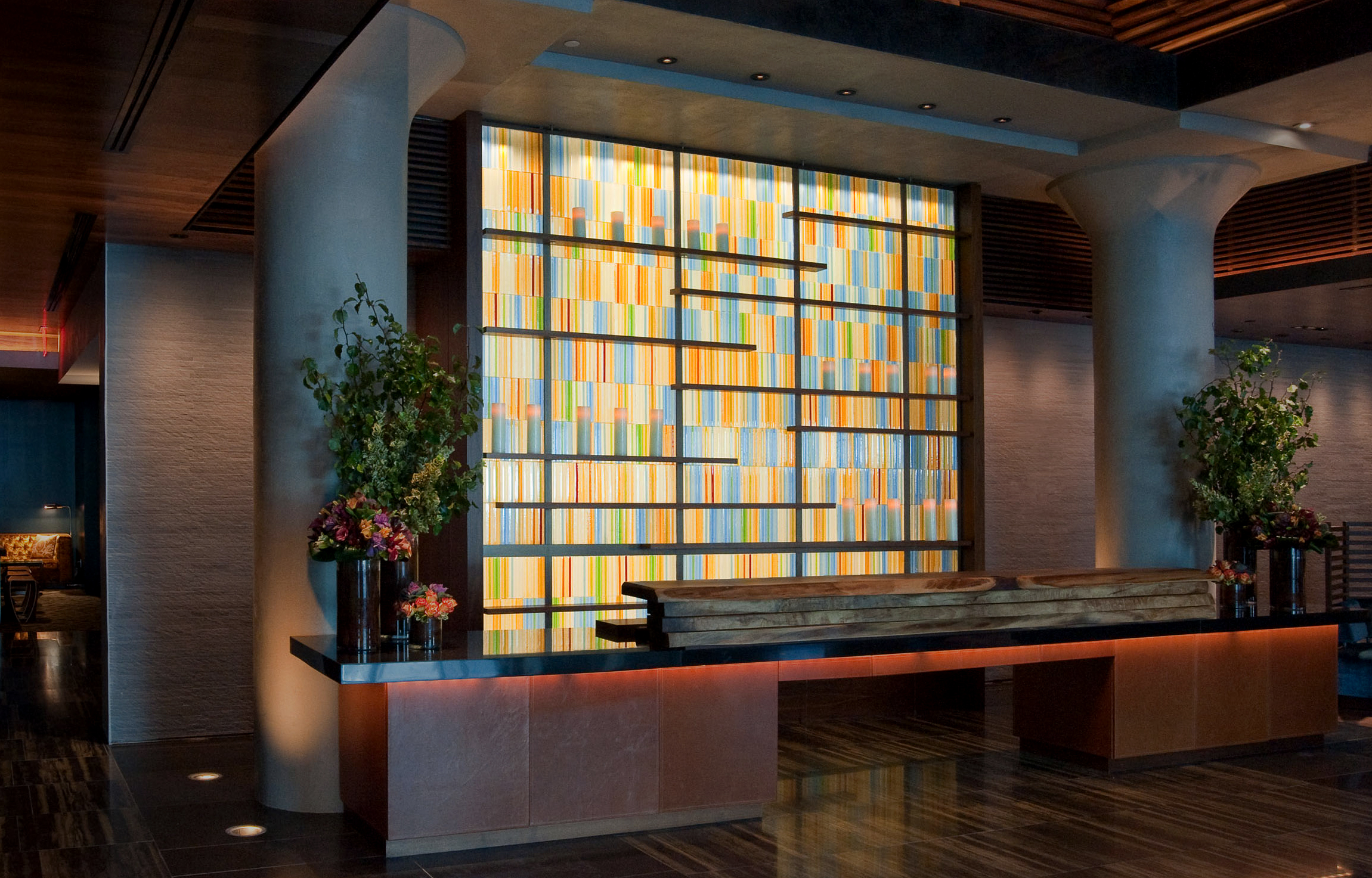 Kilnformed glass: Ink48 Hotel
