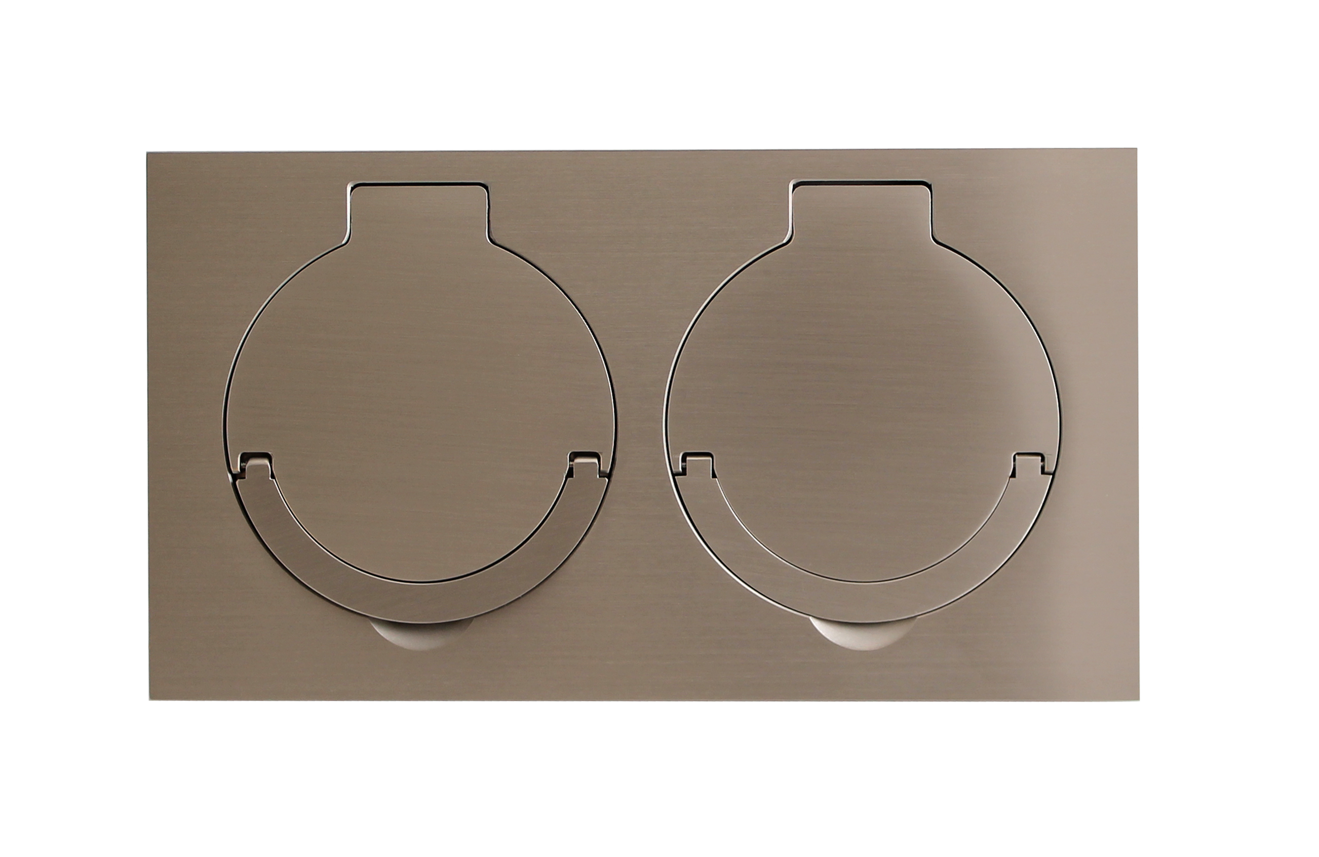 Double floor or wall mount outlet with water resistant cover 
