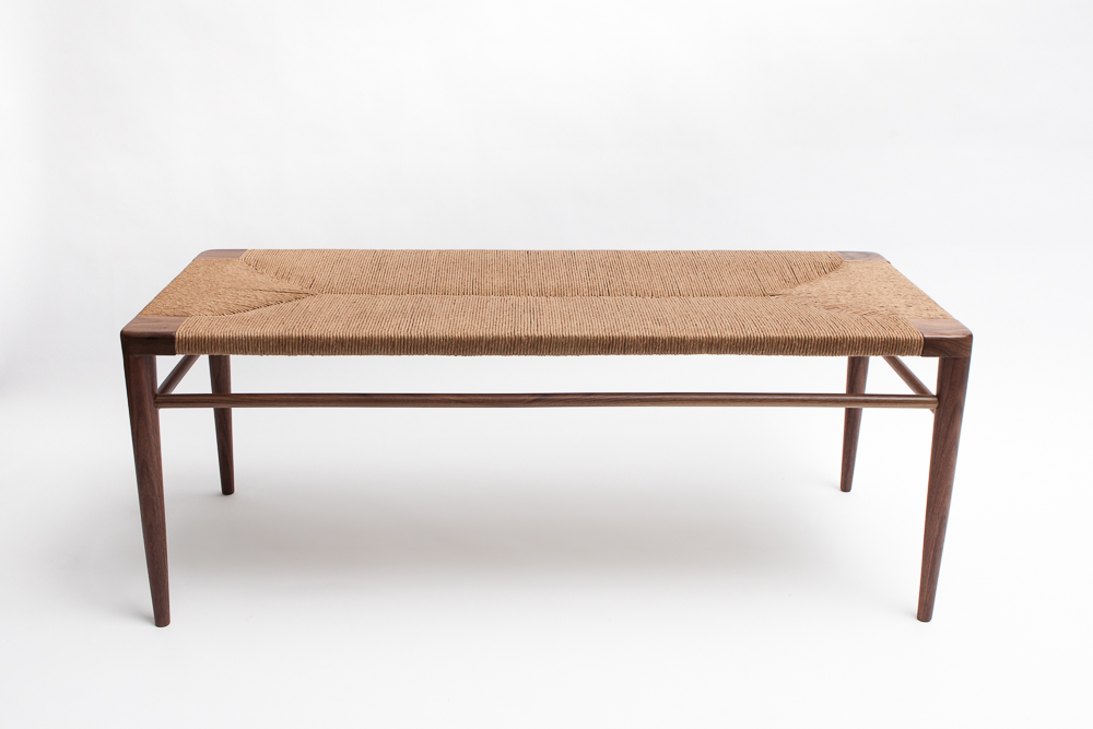 Walnut and Hand Woven Rush Collection