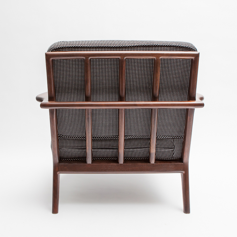 Rail Back Lounge Chair and Ottoman