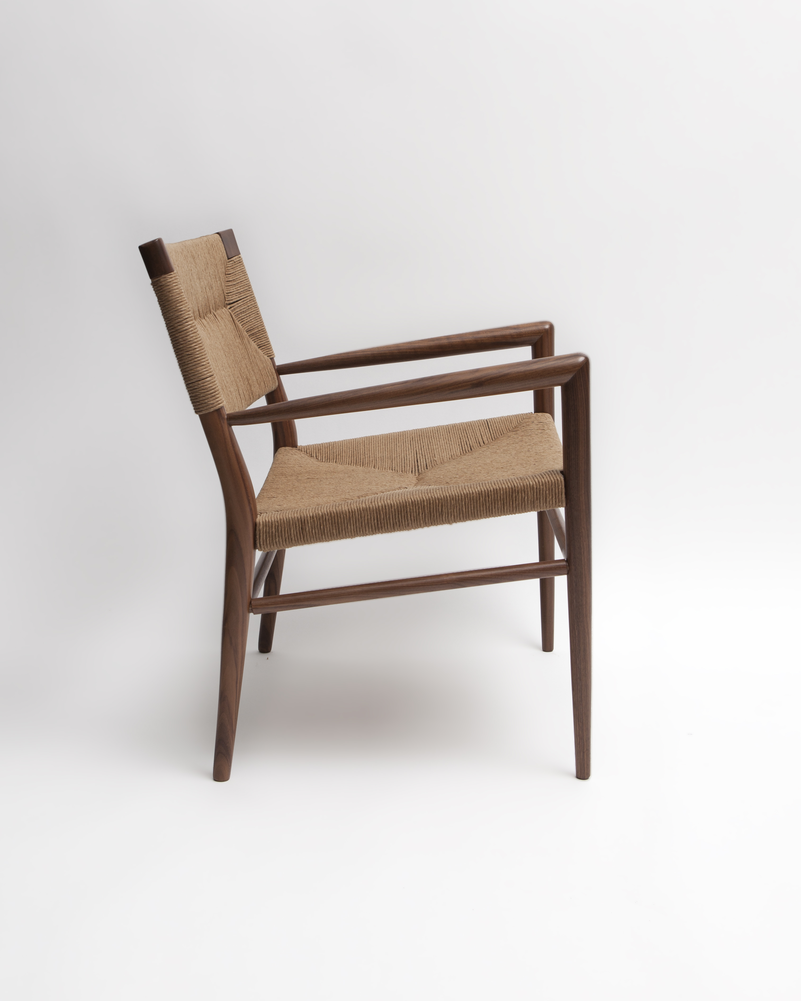 Walnut and Hand Woven Rush Collection 