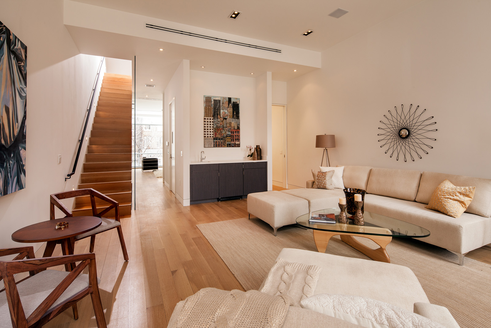 NIGHT & DAY IN PENTHOUSE LIGHTING DESIGN by The Turett Collaborative ... - Penthouse Apartment Decorating With Natural Textiles And Statement Lighting