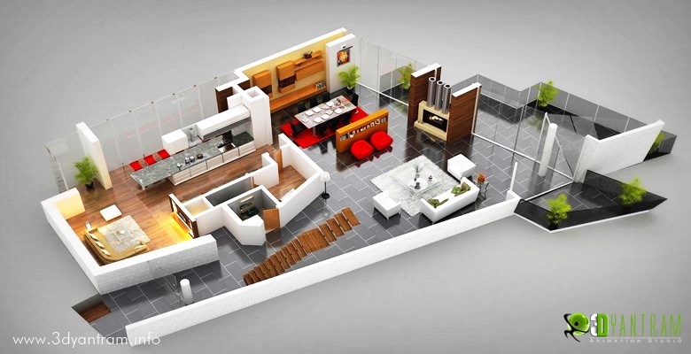 3D Floor Plan by Yantram Architectural Design Studio - Architizer