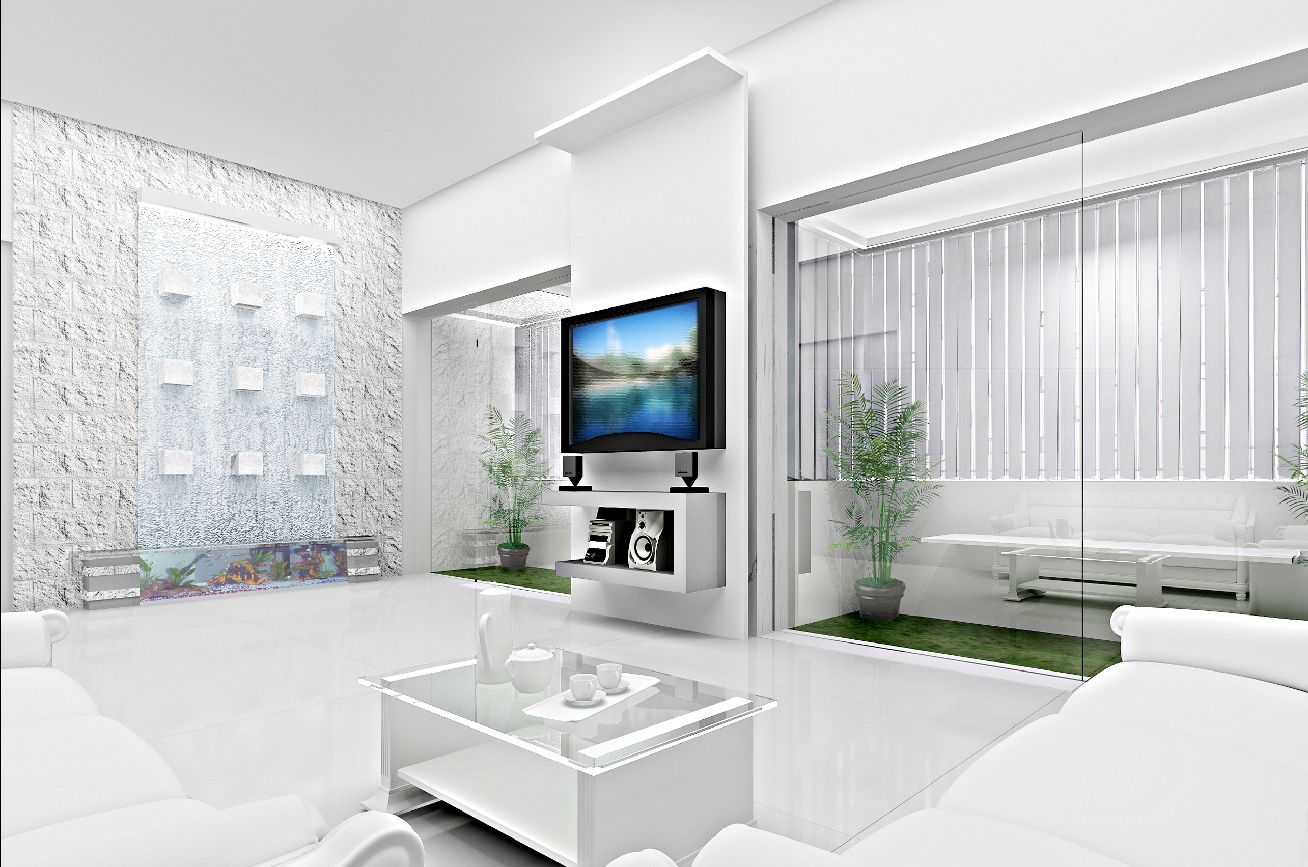 Белый зал интерьер фото Idea 965161: Interior rendering Services by Rayvat Engineering - Architectural V