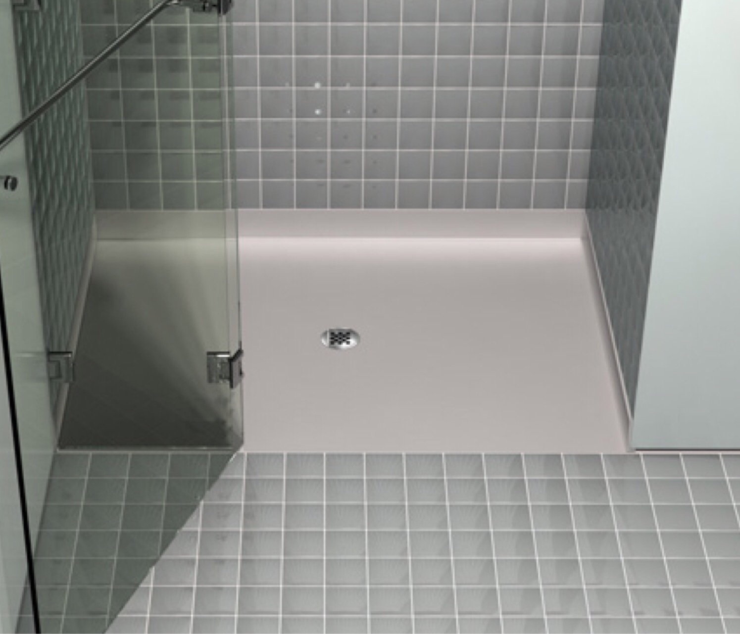 Shower Pan Series 100-Custom Roll-in Alcove Shower Base