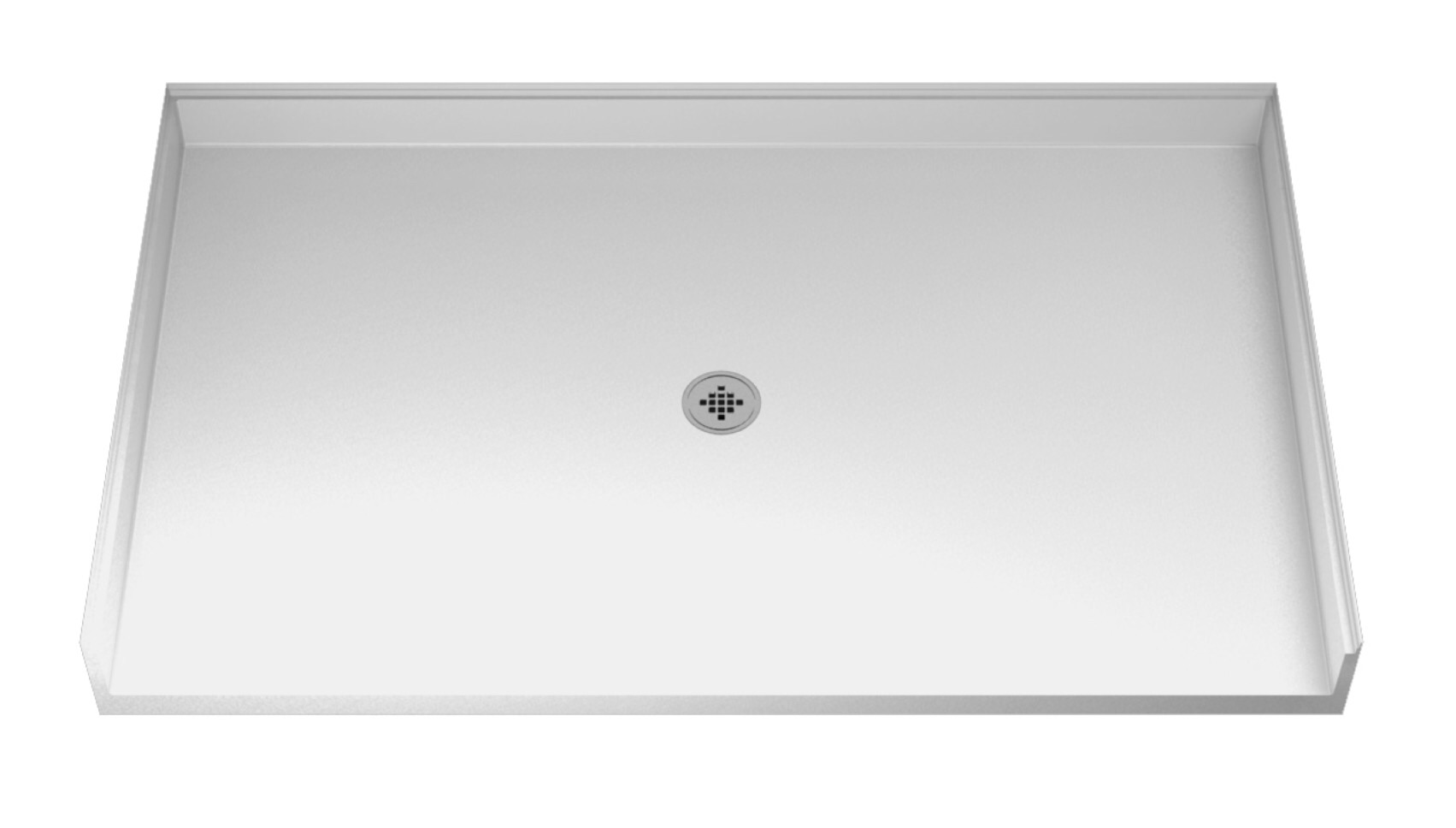 Shower Pan Series 100-60"x30",34",36", Rectangular Roll-in Alcove Shower Base