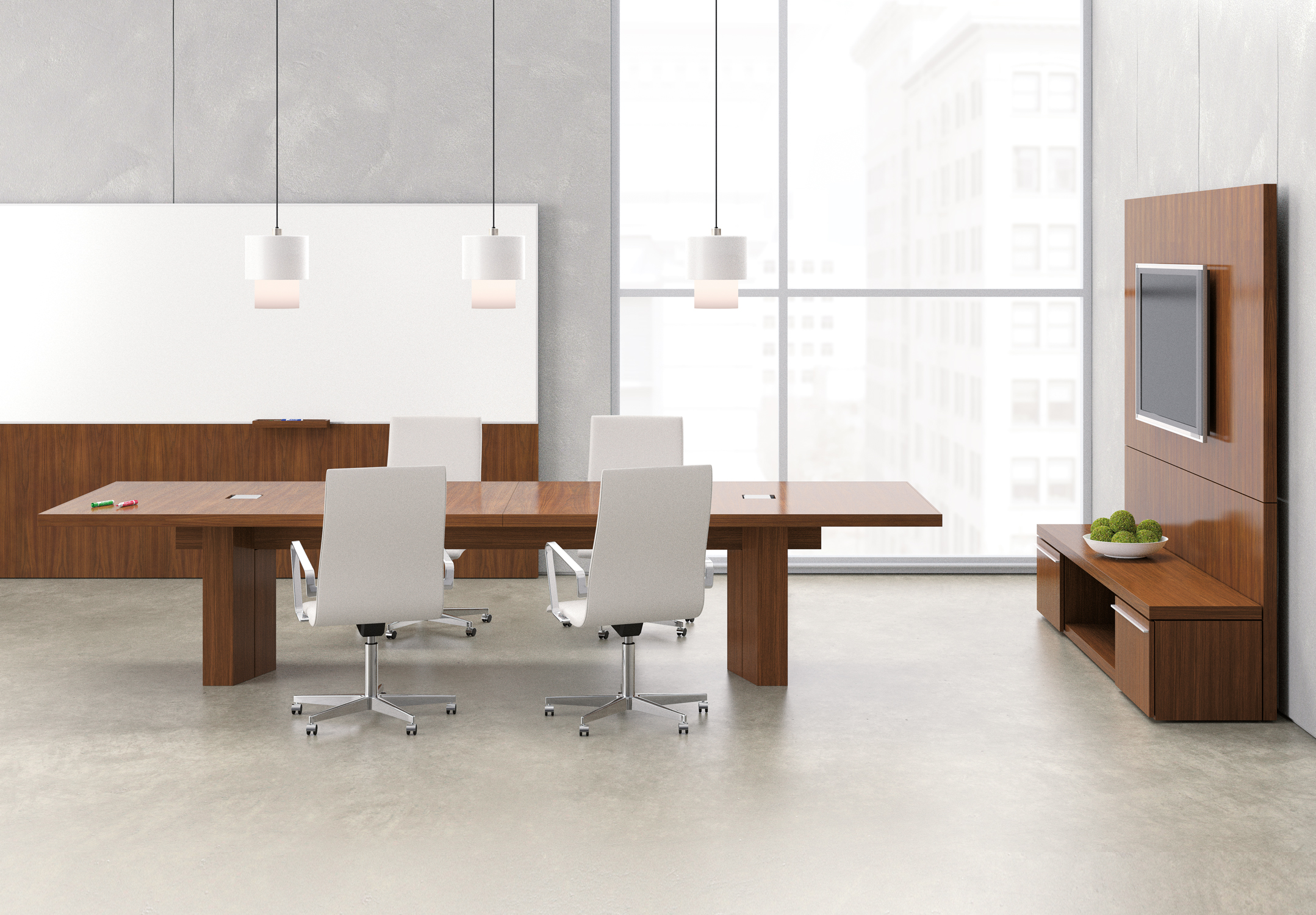 Neos media wall and conference table  