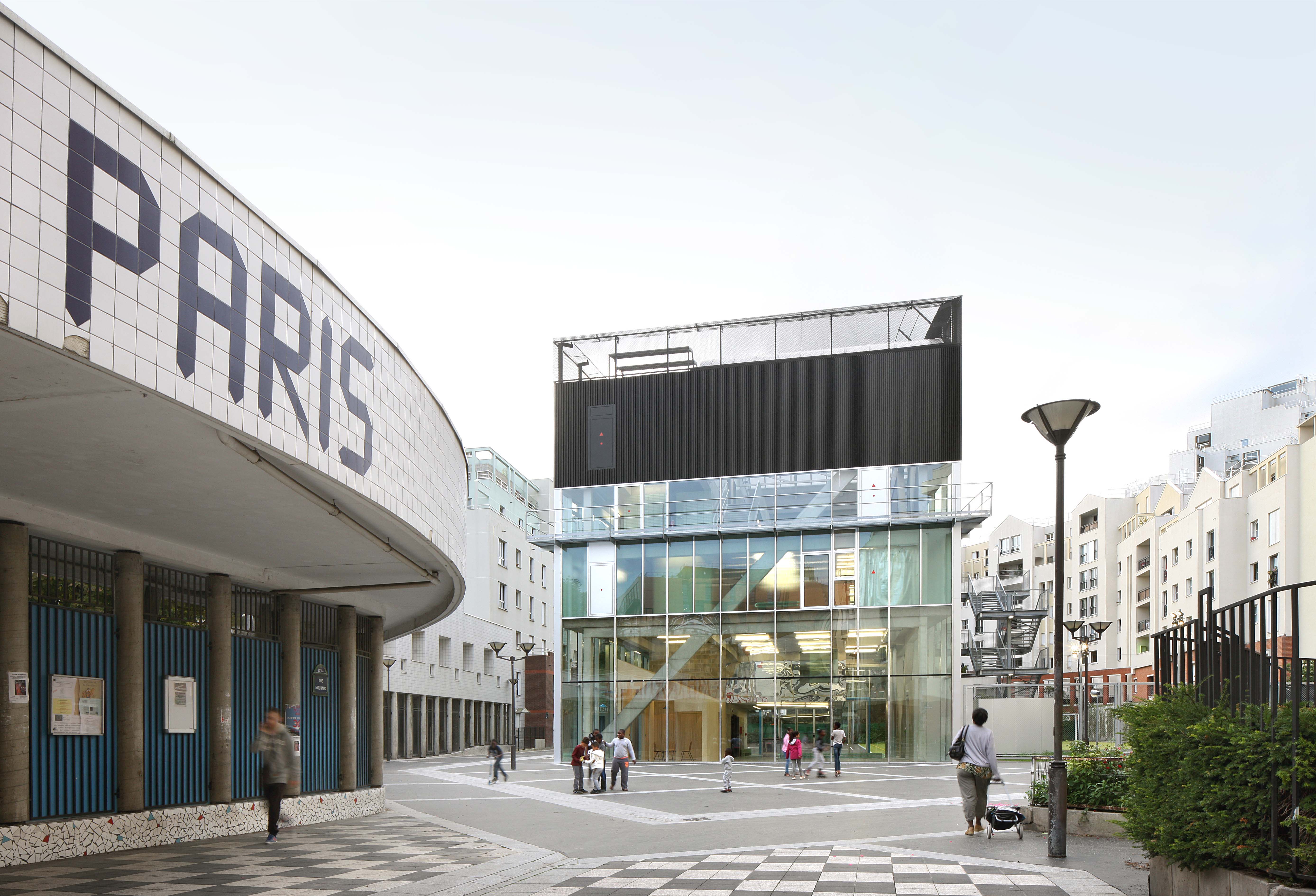 Бай центр. Sports Centre. Bruther Paris. The building of Cultural and Sports Centers is animated.