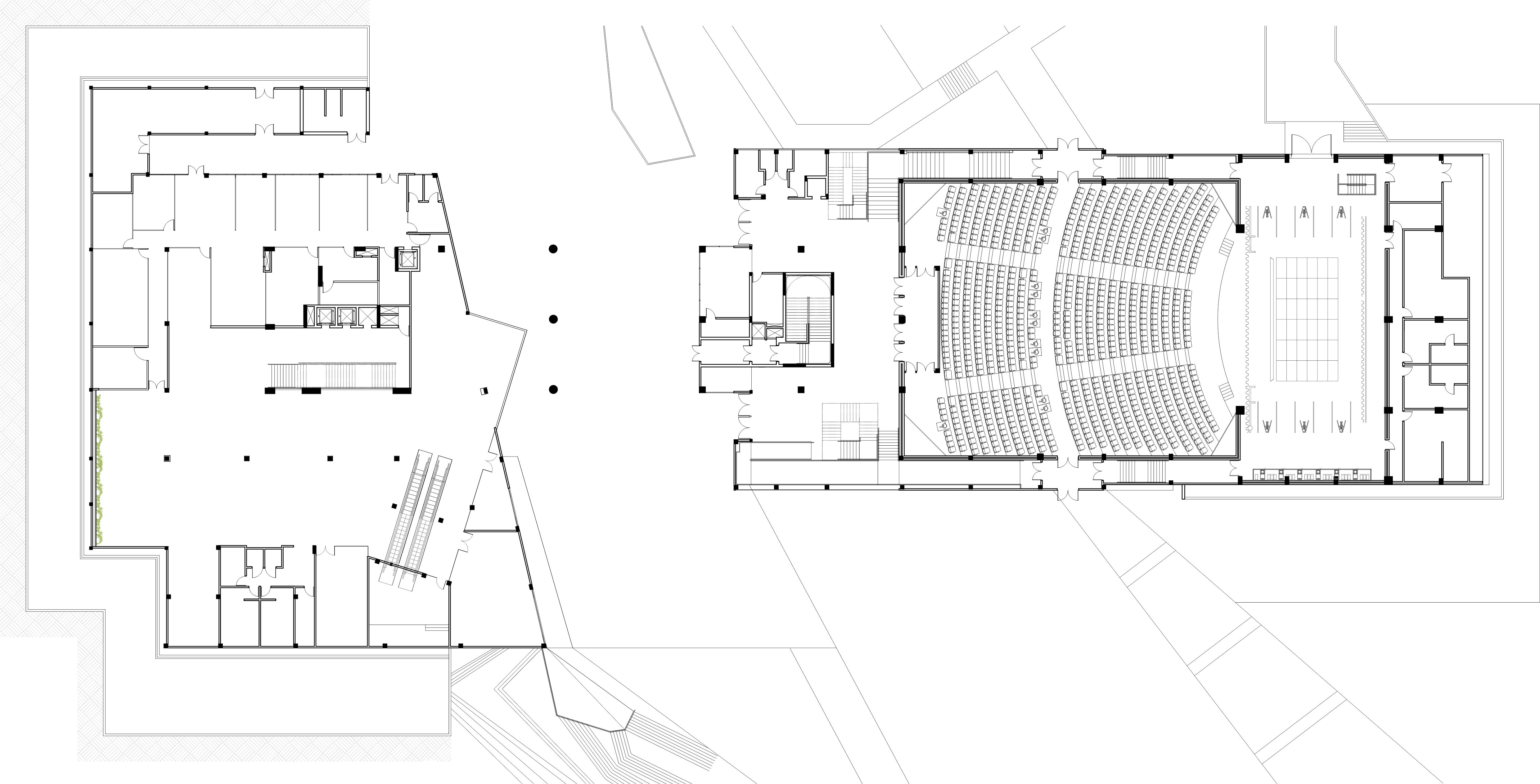 Проект концертного зала. Культурный центр univates / Tartan Arquitetura e Urbanismo. Cultural Center univates Tartan. План концертного зала чертежи. Концертный зал планировка.