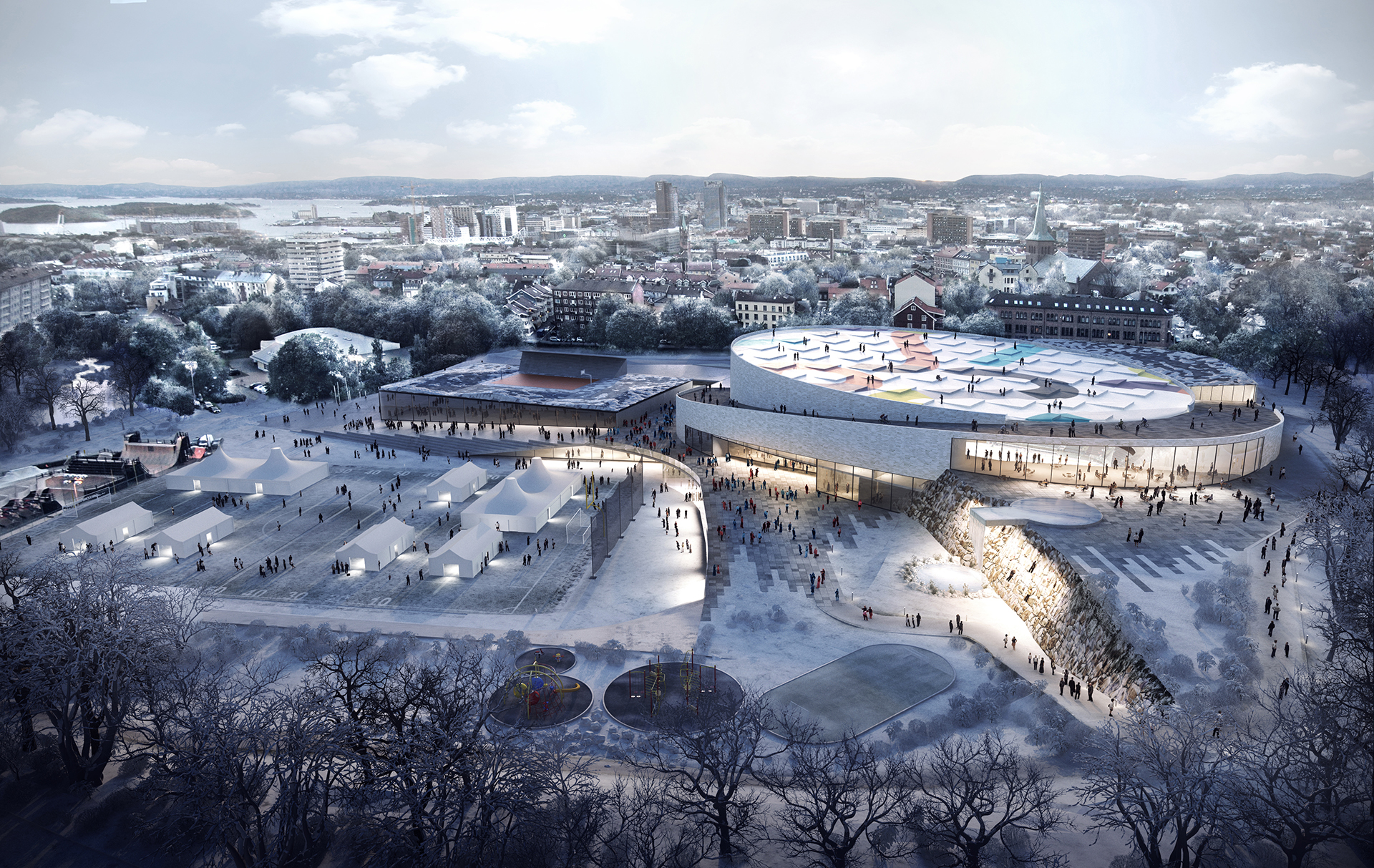 Jordal Amfi Ice Hockey Arena, Oslo 2022 Winter Olympics by Brick Visual Communicating