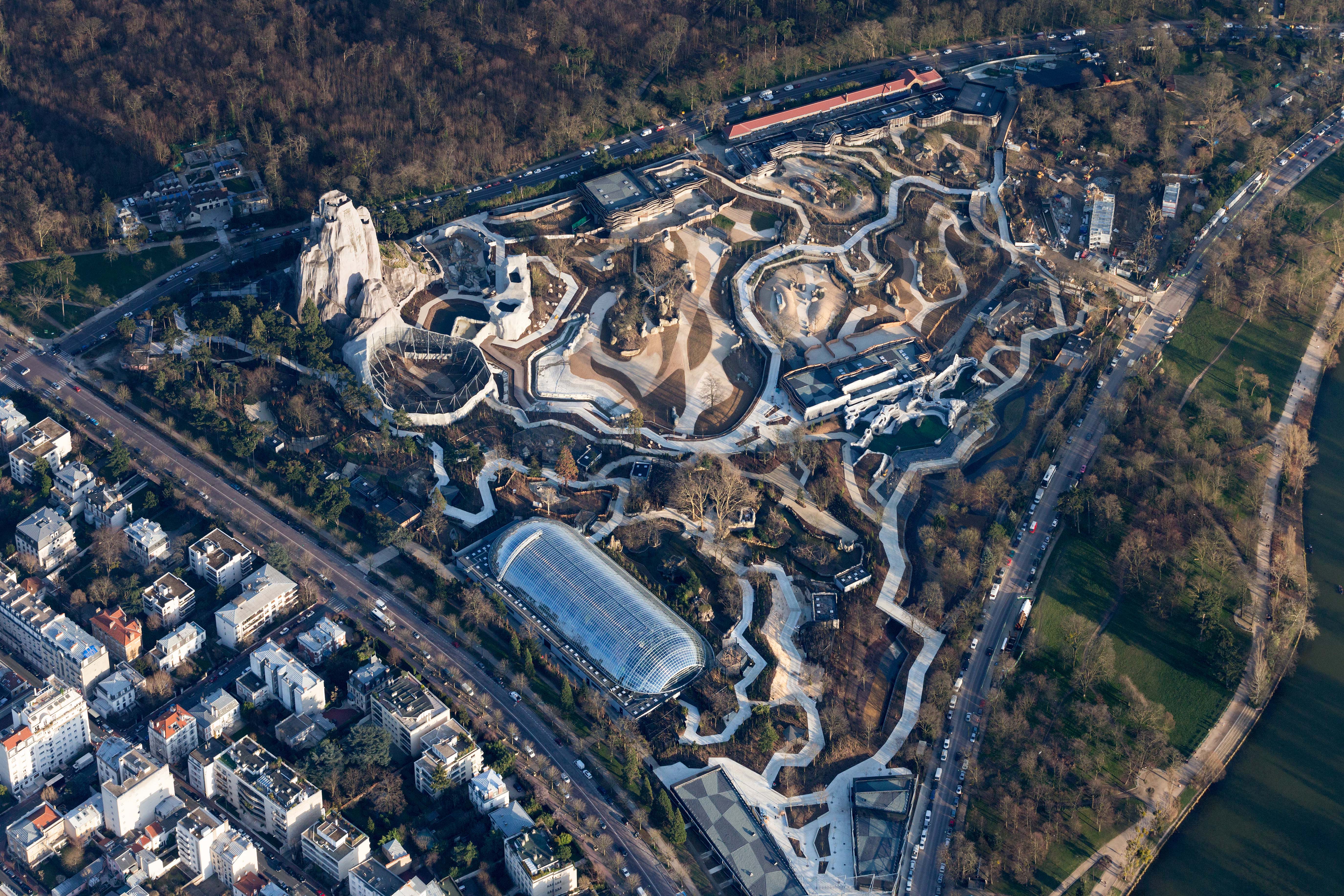 Венсенский зоопарк в Париже вид сверху
