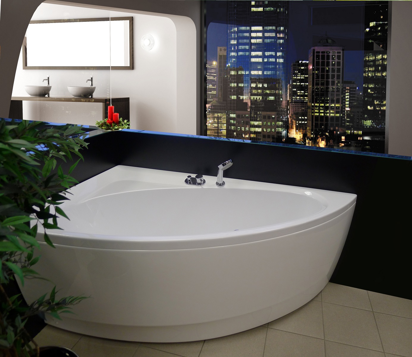 Idea-Wht Freestanding Acrylic Bathtub