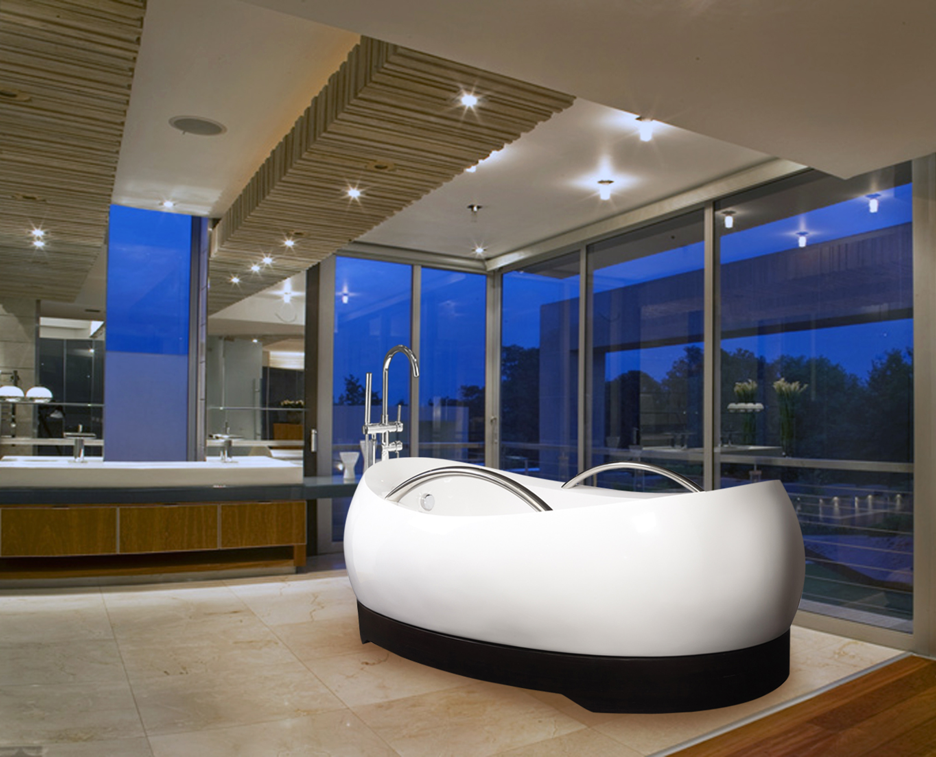 AdmireMe Freestanding Hybrid Acrylic-Composite Bathtub