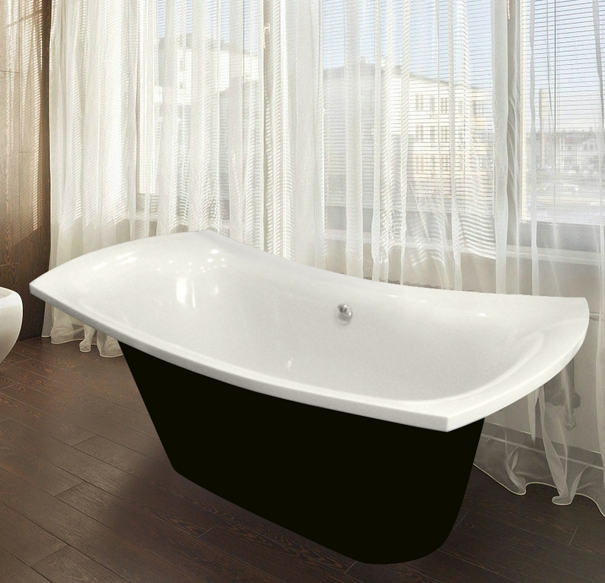 LoveMe Black & White Freestanding EcoMarmor™ Bathtub