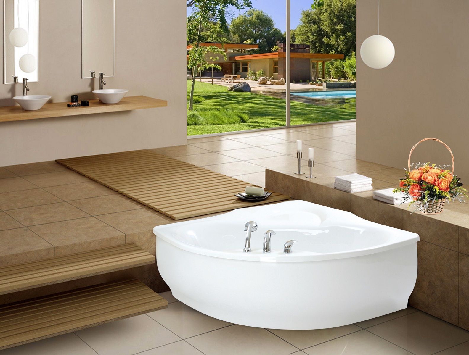 Aquatica PureScape 314 Corner Acrylic Bathtub