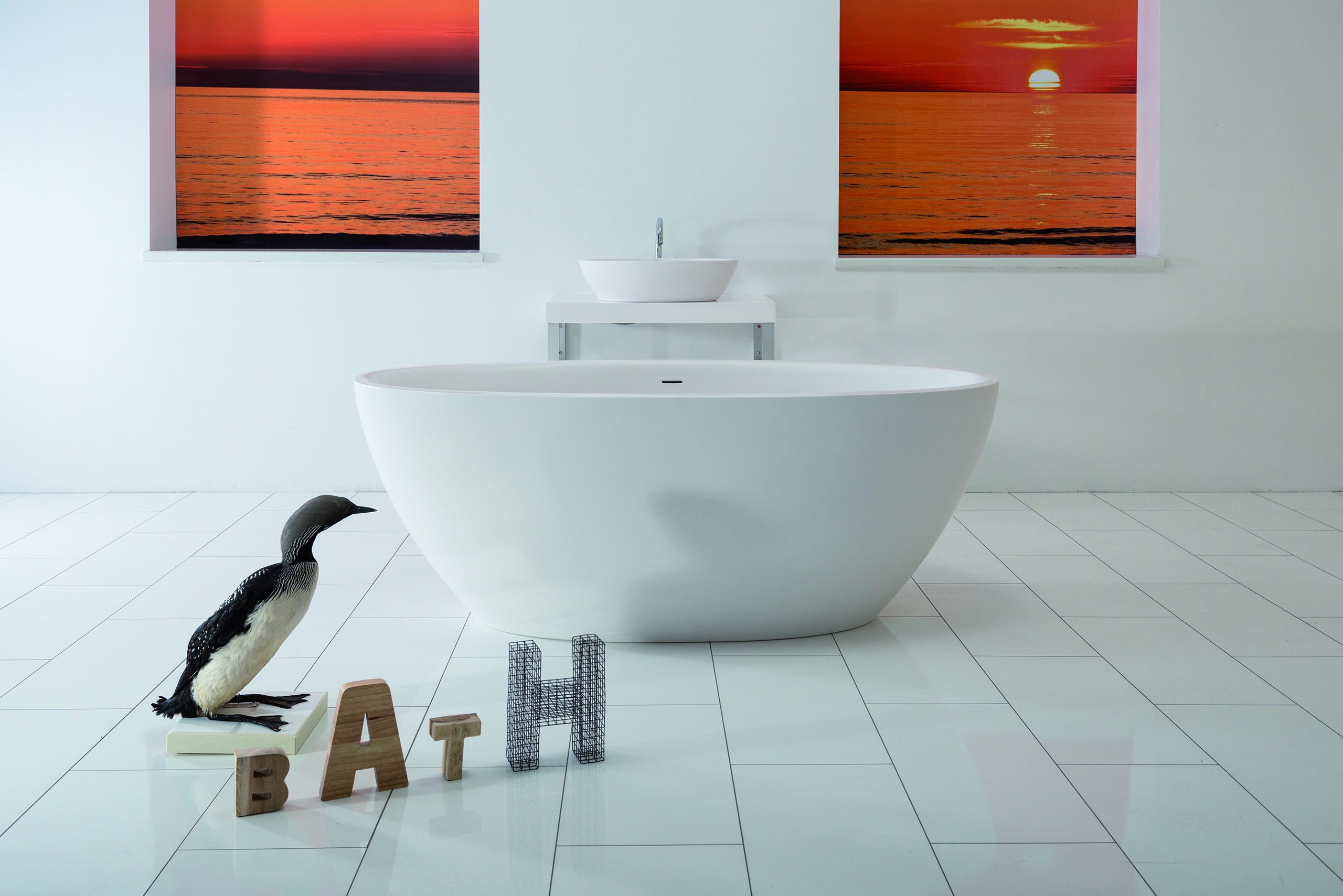 Aquatica Sensuality Mini-Wall Back To Wall AquaStone Bathtub