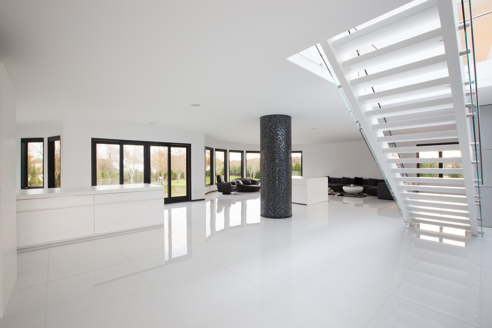 Modern white staircase design by Siller Stairs - Architizer