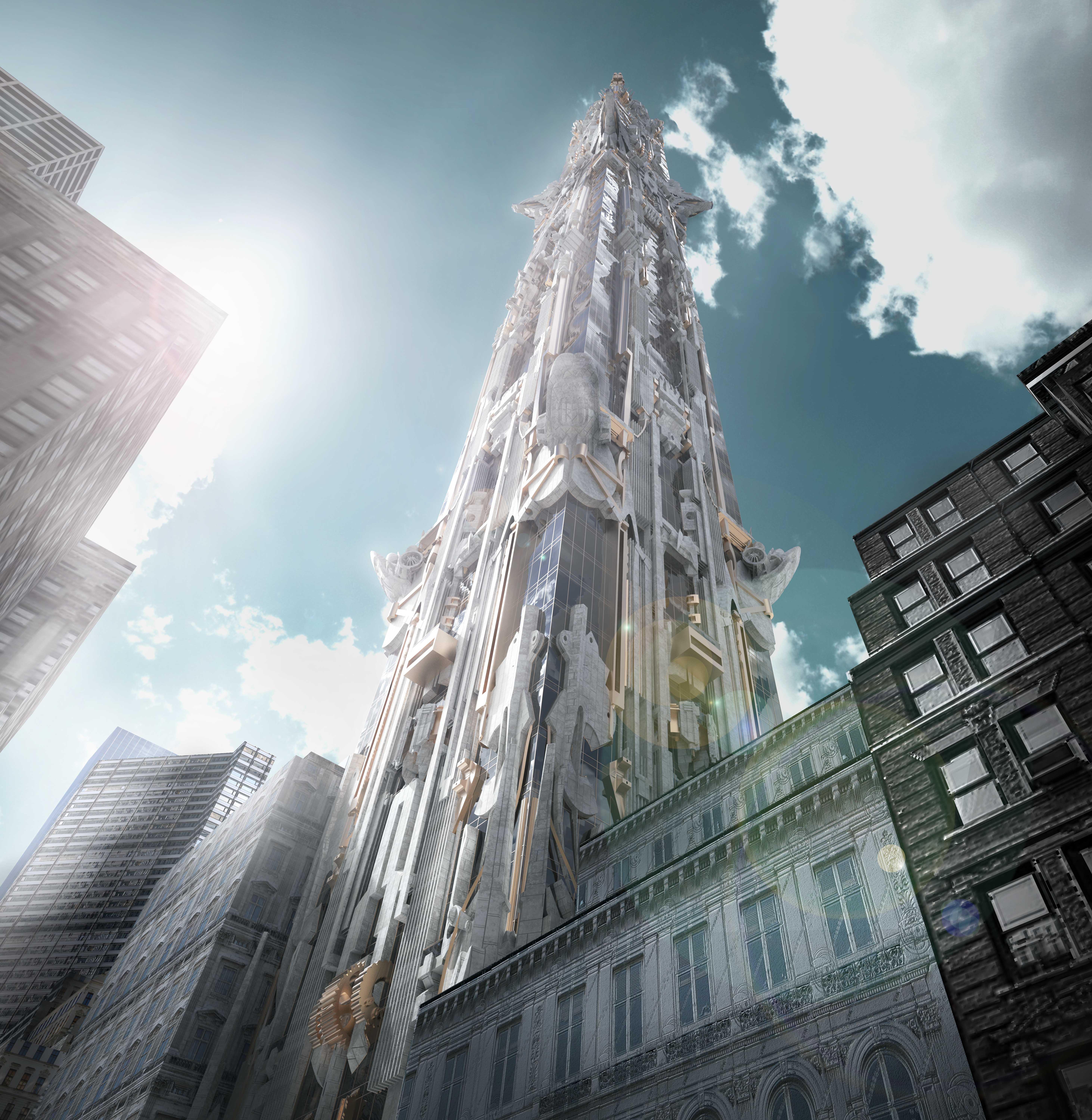 Небоскреб клип. Архитектура Нью-Йорка Манхеттен. Готический небоскреб в Нью-Йорке.