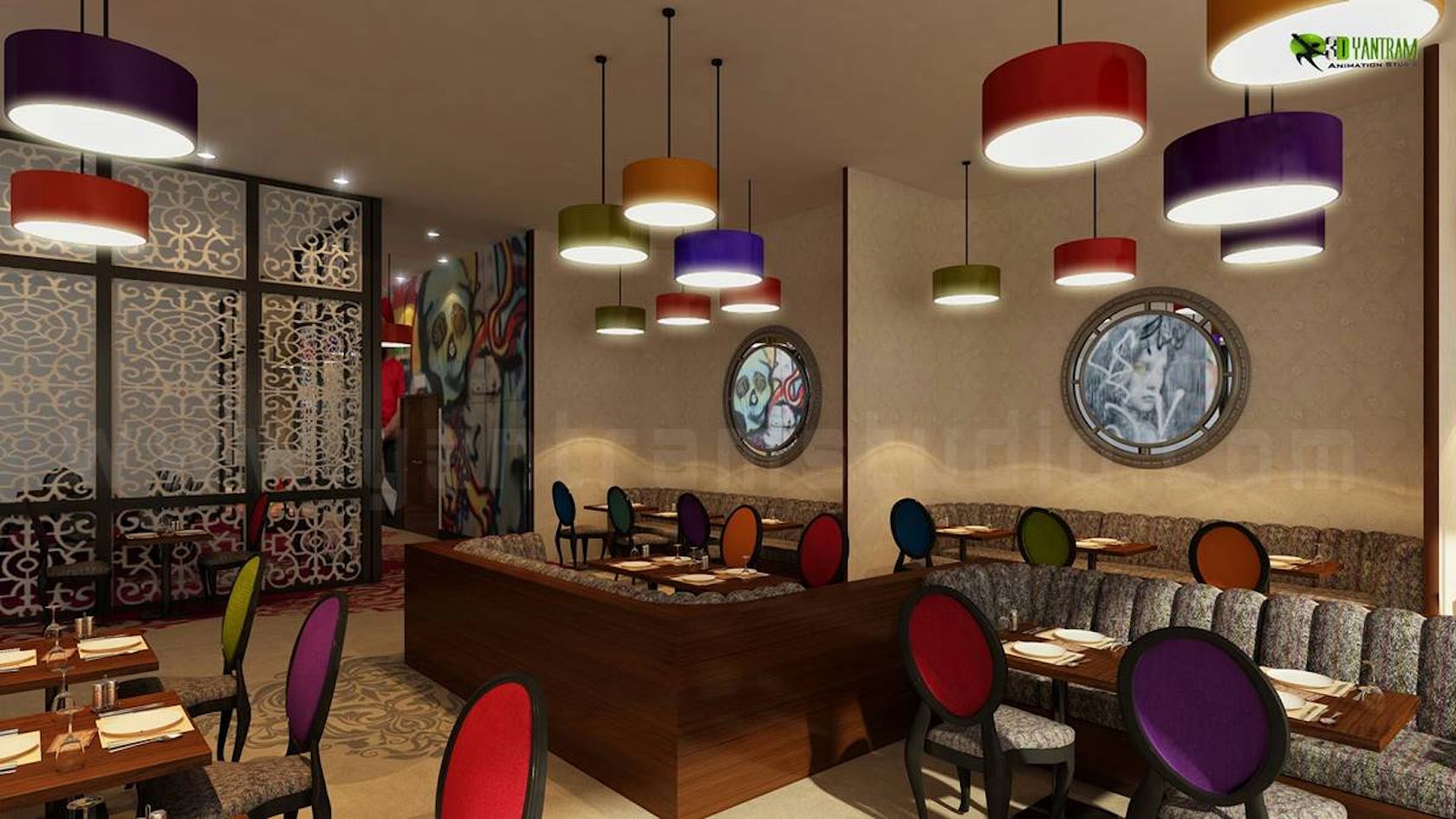Bar - Restaurant 3D Interior Design by Interior 3D