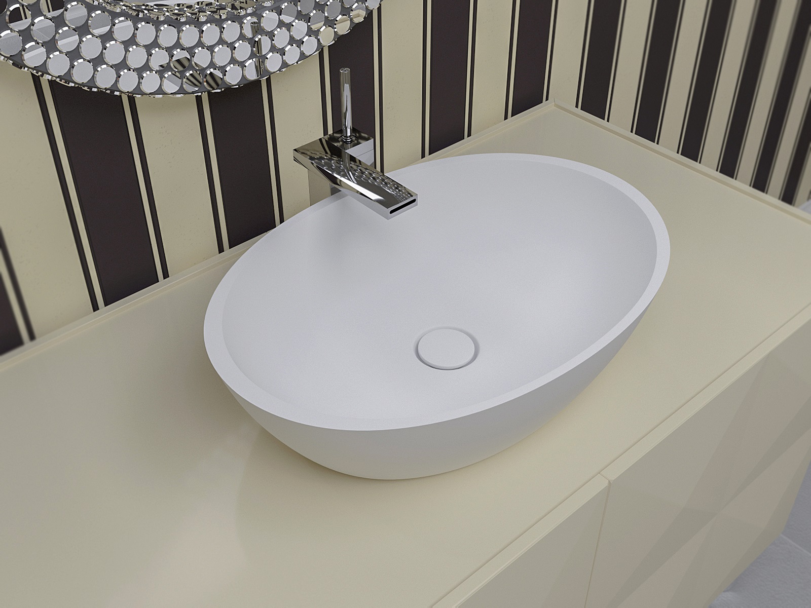 Aquatica Sensuality-Wht Stone Vessel Sink