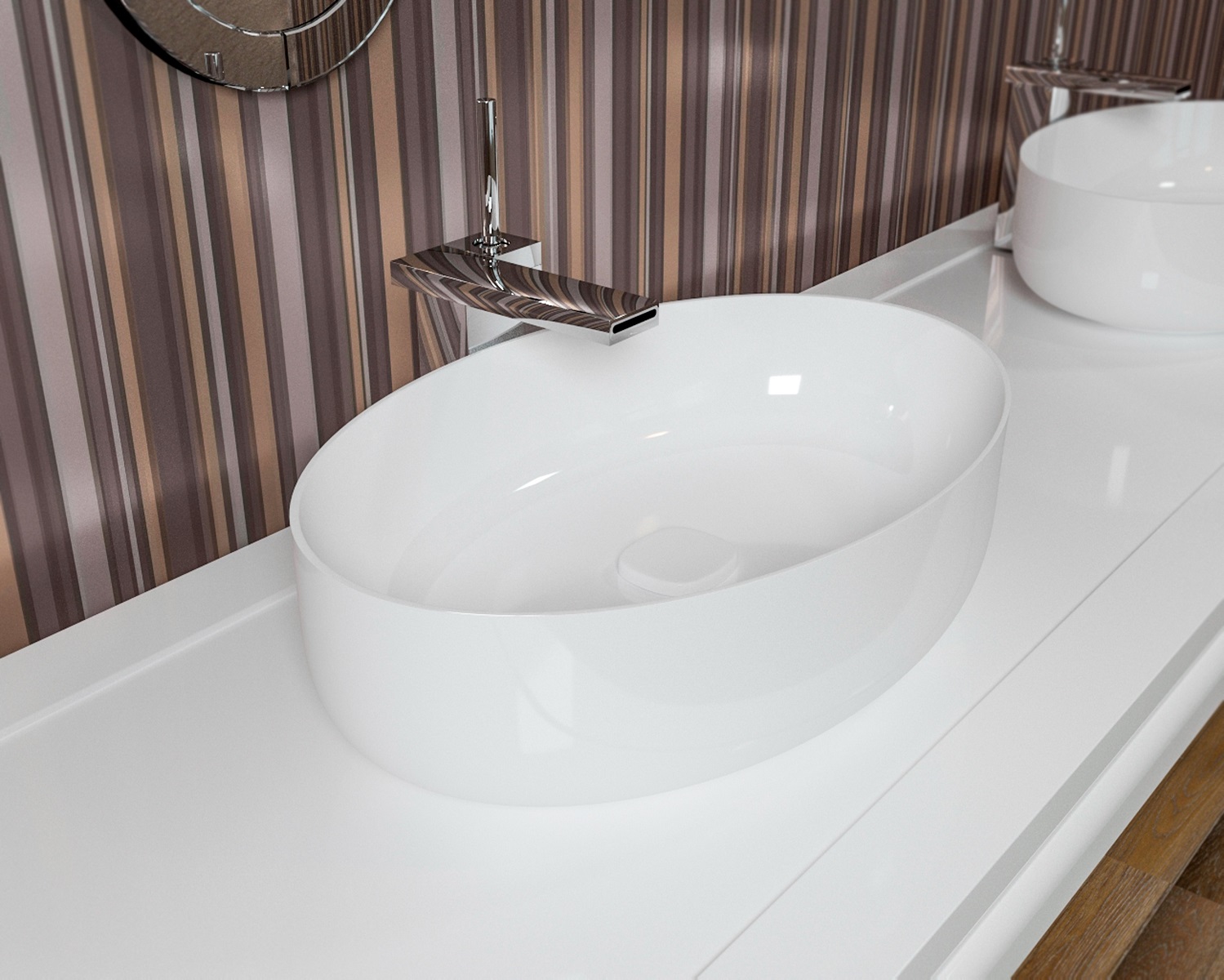Metamorfosi-Wht Oval Ceramic Bathroom Vessel Sink