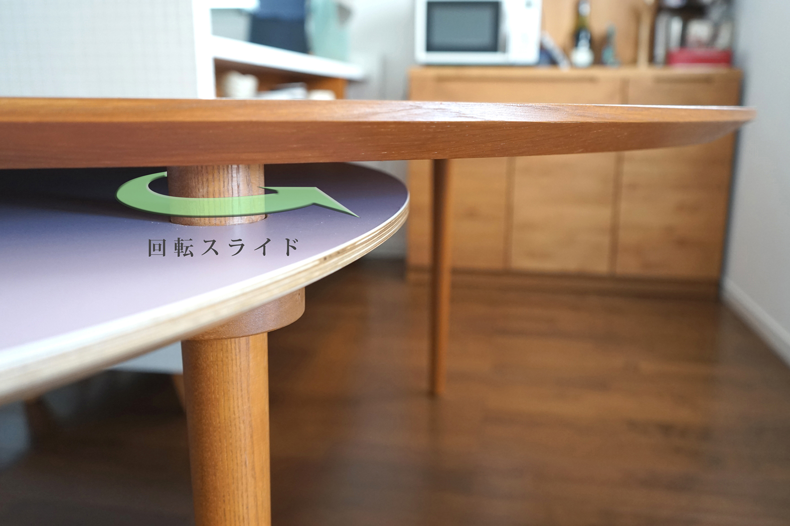 A custom designed revolving table for a ready built small home by Yuki ...