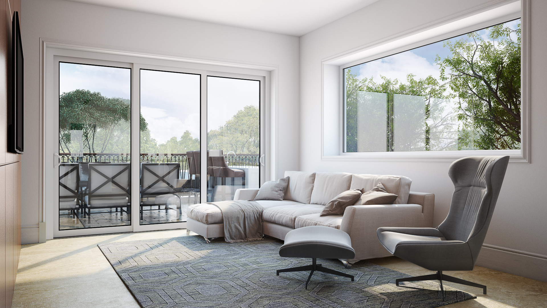 Livingroom 3d rendering for El Paso project by Archicgi Architizer