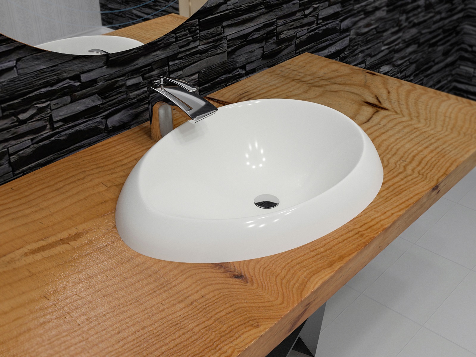 Aquatica Organic-Sink-Wht EcoMarmor™ Washbasin 