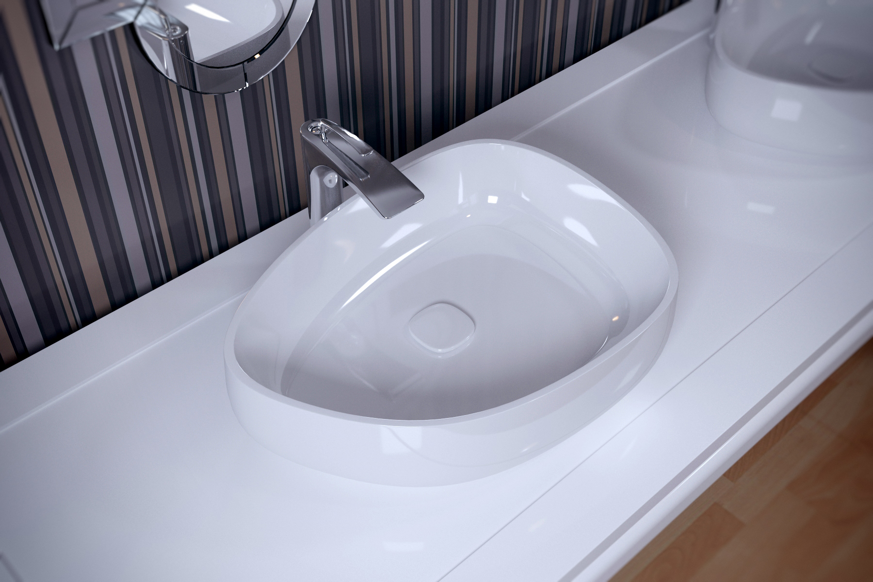 Metamorfosi-Wht Shapeless Ceramic Bathroom Vessel Sink 