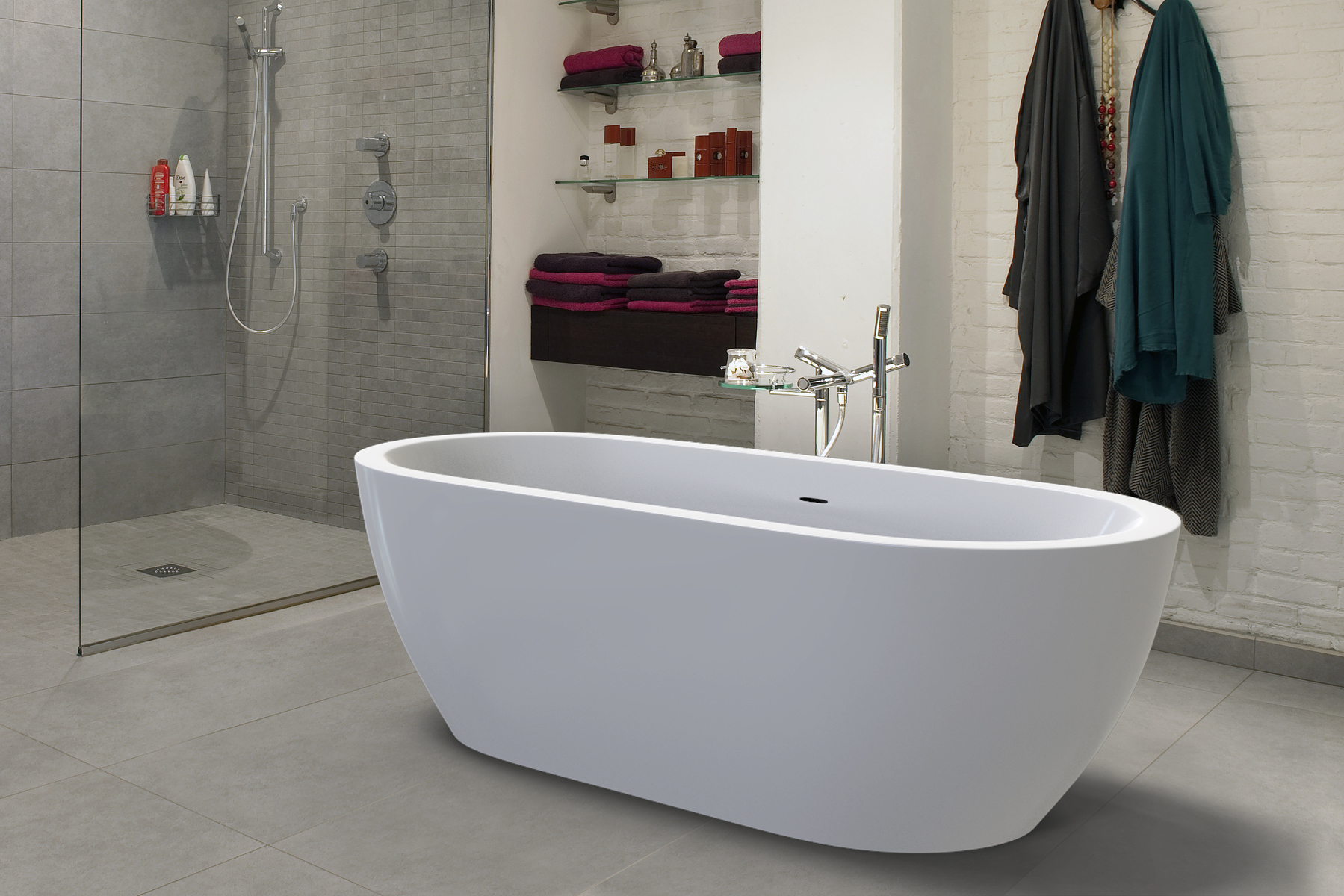 Aquatica Gloria-Wht (PureScape 014E) Freestanding Acrylic Bathtub
