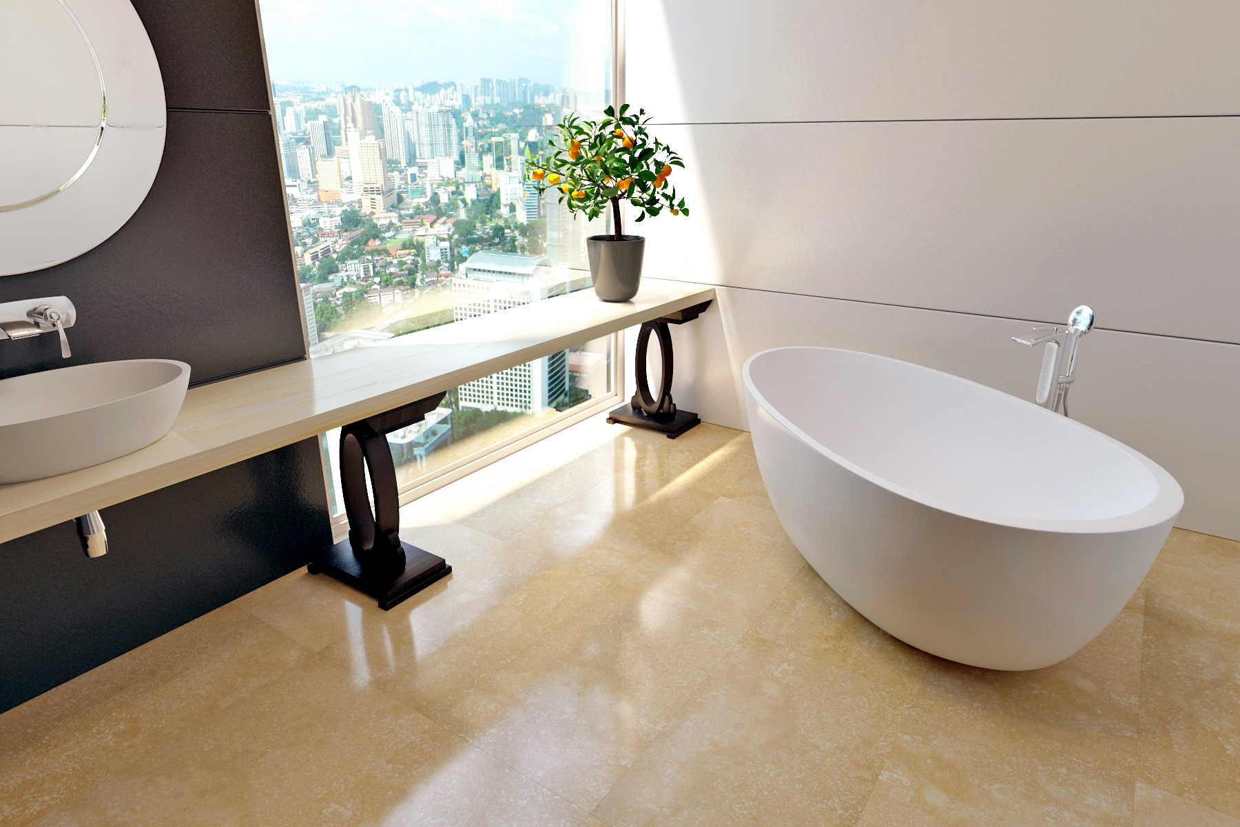 Aquatica Spoon 2 (Purescape 204AM) Freestanding Solid Surface Bathtub