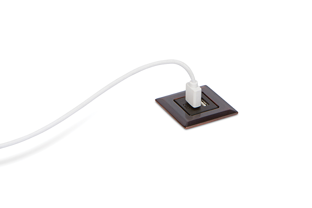 PCS75S/U Square Charging USB Grommet with Metal Flange