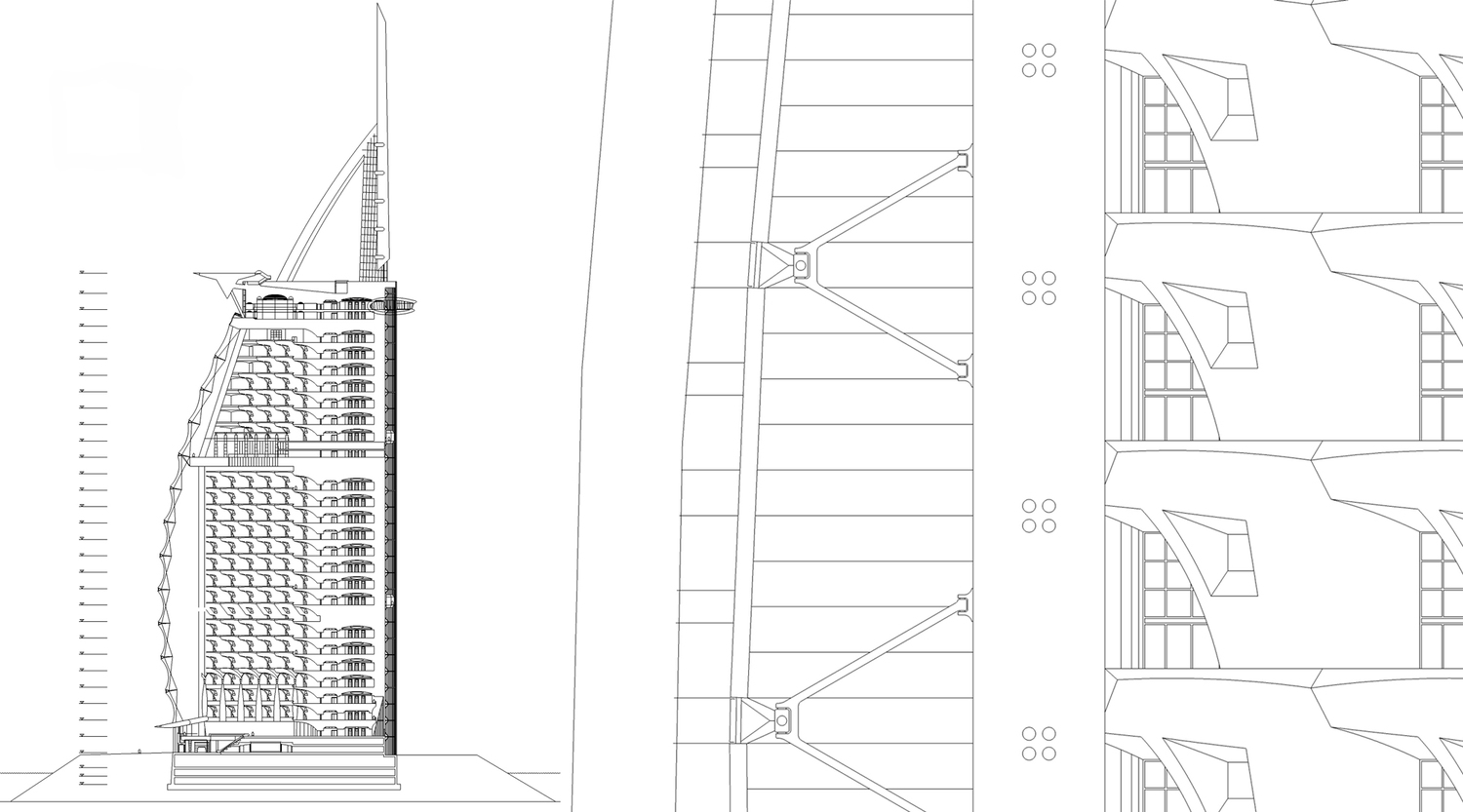 Бурдж аль араб чертежи