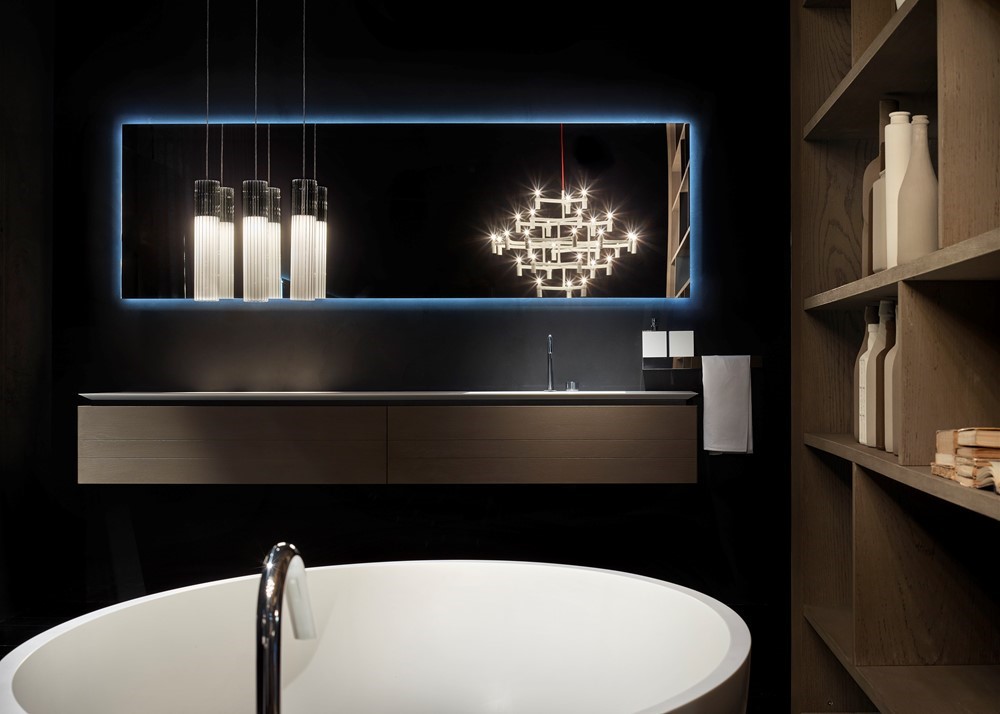 K.FLY | Bath Vanity in Raw oak + Clay and top in Corian