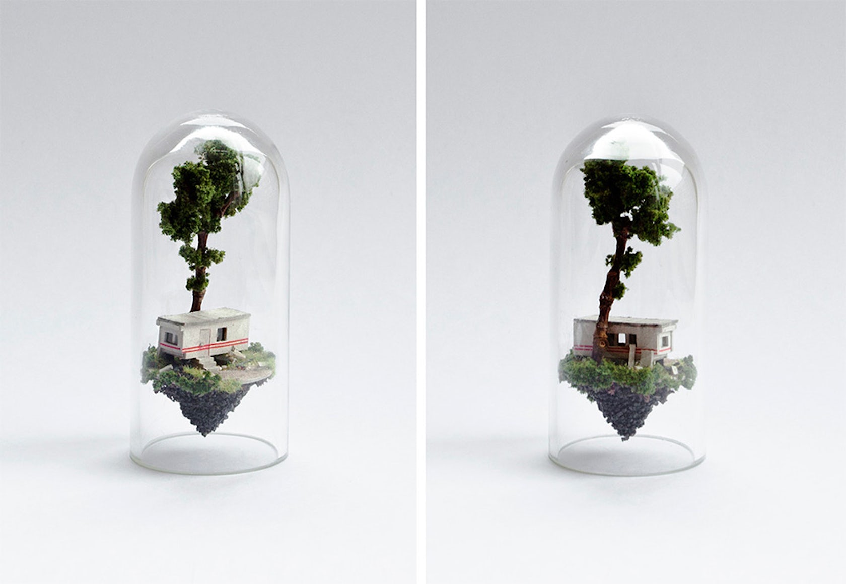 Micro Matter: mini dioramas inside glass test-tubes by Rosa de